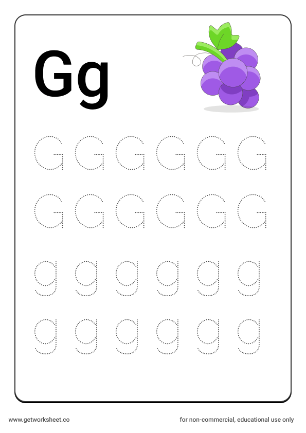 Letter g worksheet
